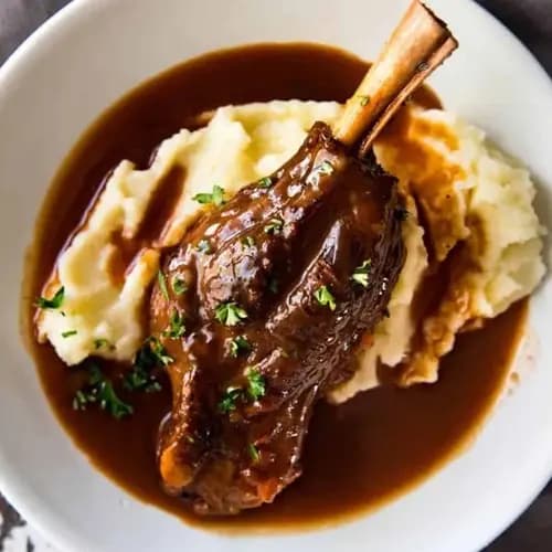 Oven Baked Lamb Shank with Mash Potato