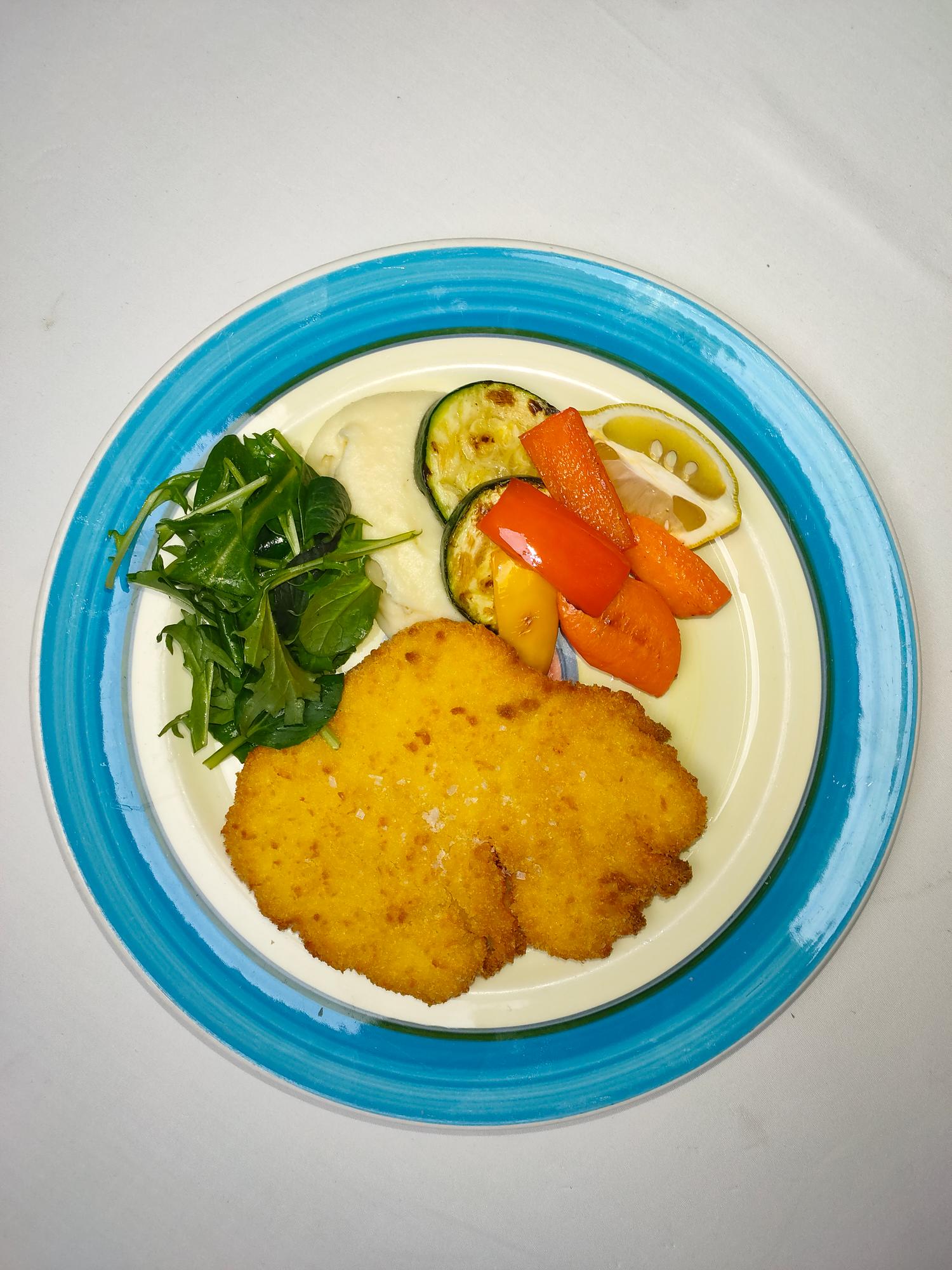 Chicken Milanese with Mash Potato
