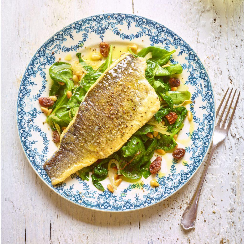 Seabass Fillet with Spinach