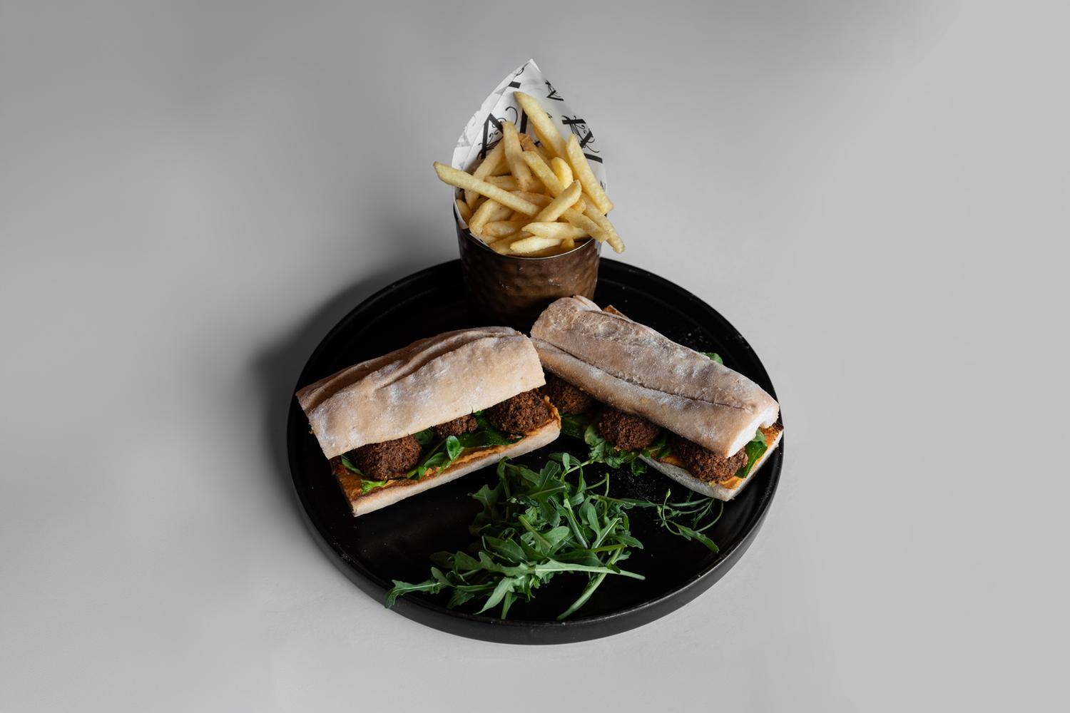 Falafel Baguette with Fries