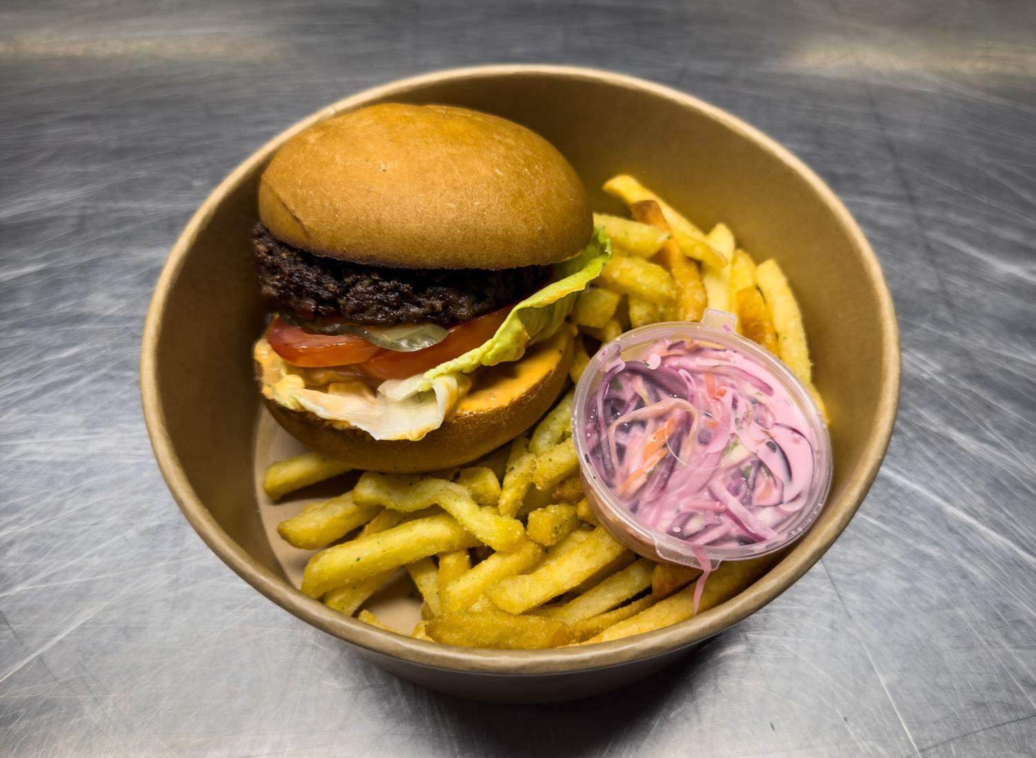 4oz Beef Burger & Skin-On Fries