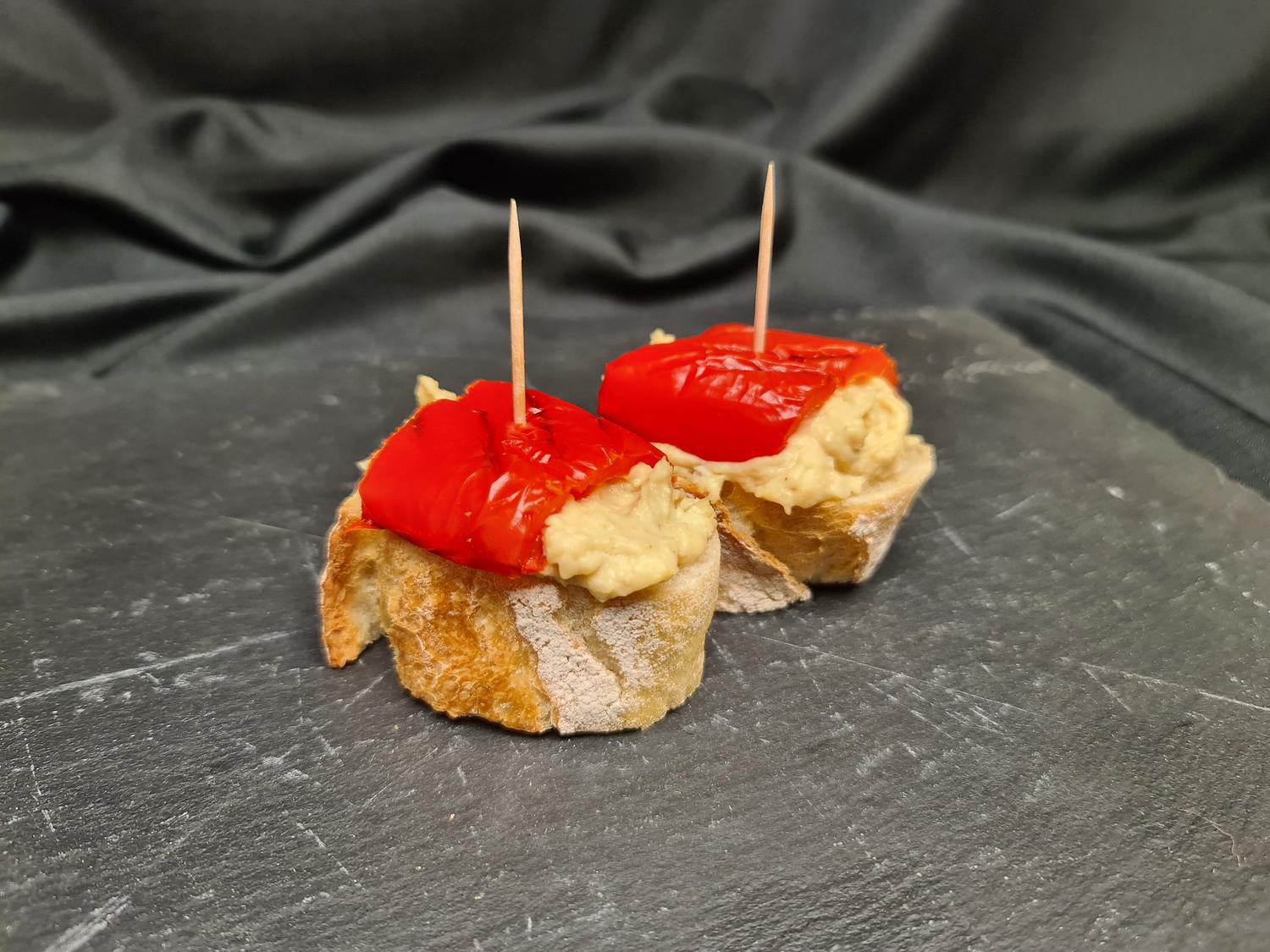 Roasted Pepper & Hummus Canapé