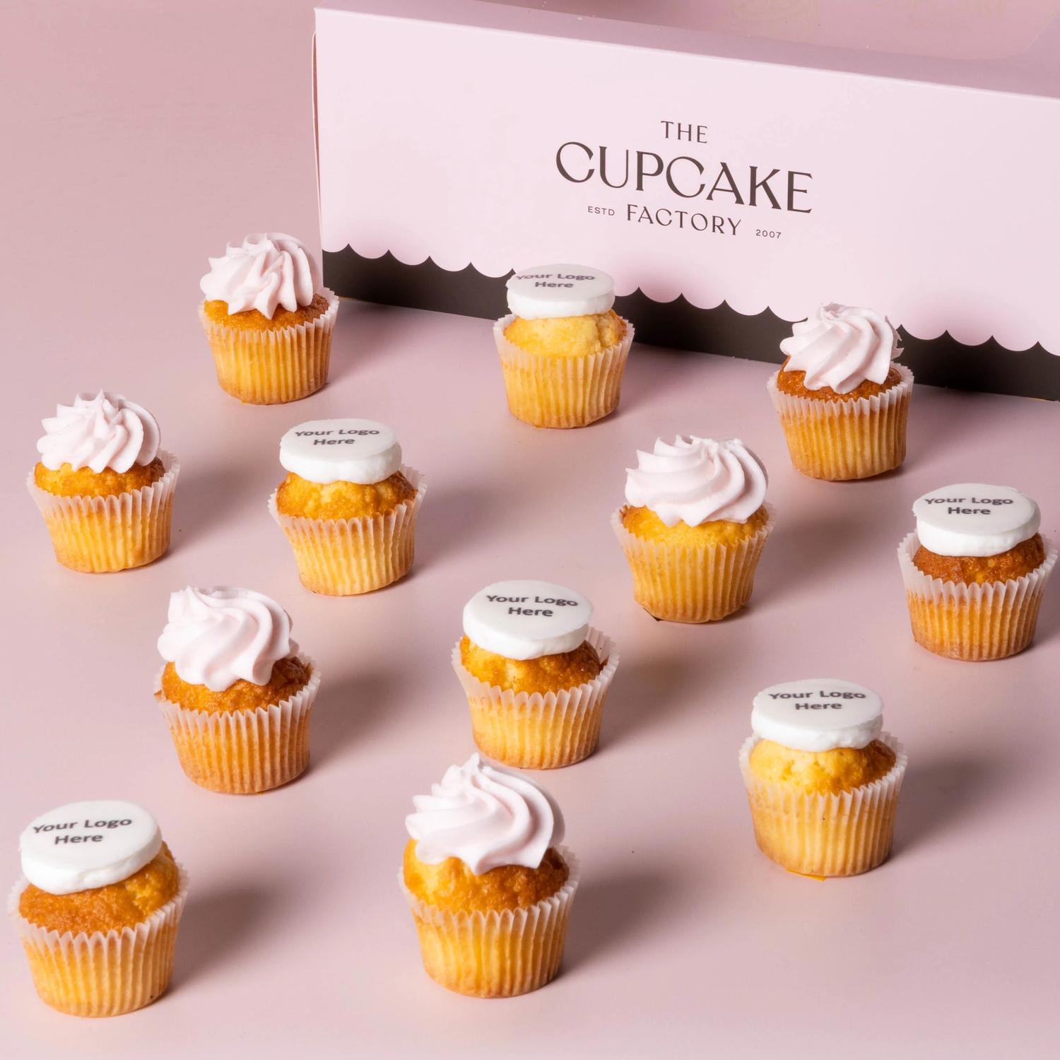 Half Flat & Icing Branded Mini Cupcake Box