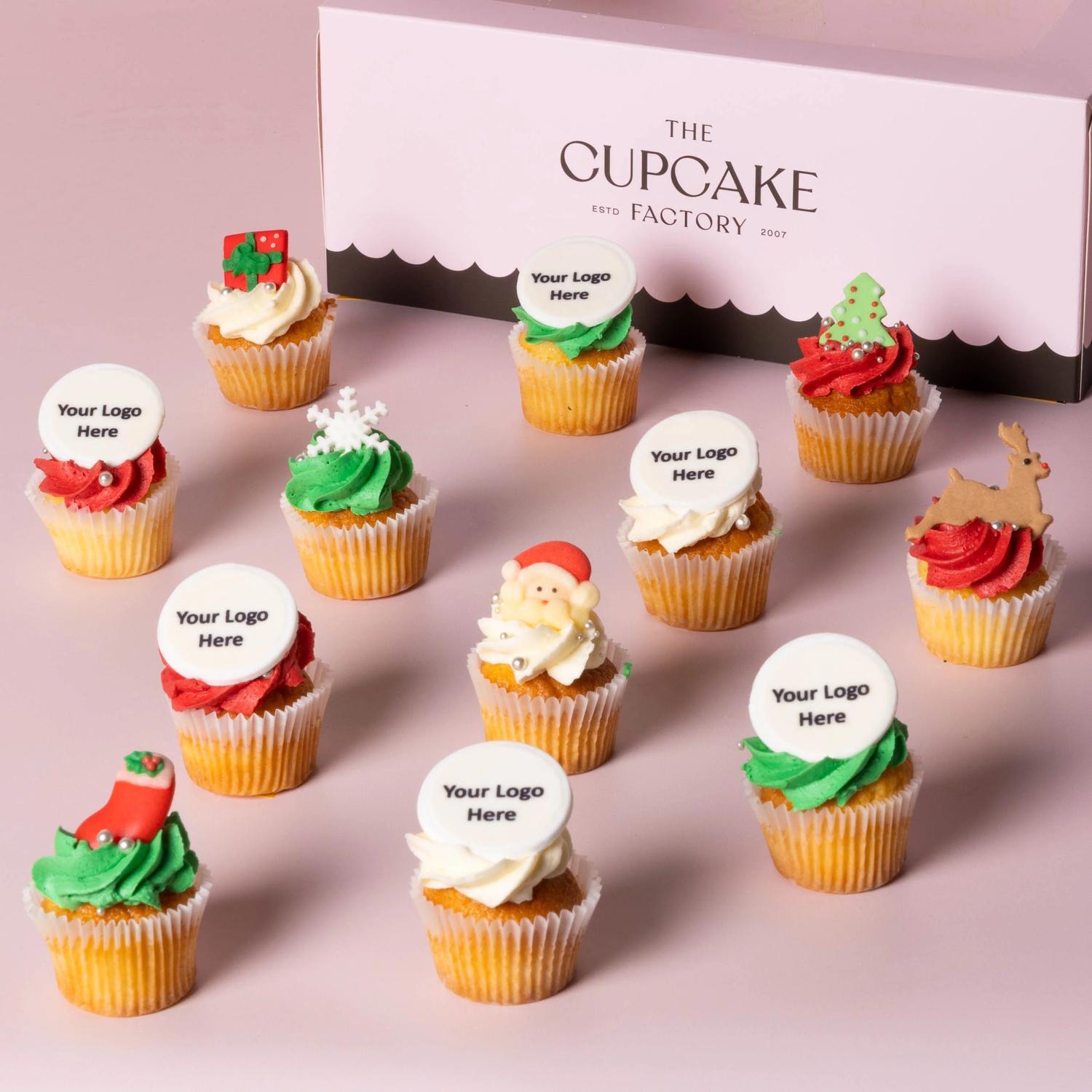 Half Logo Branded Christmas Mini Cupcake Box