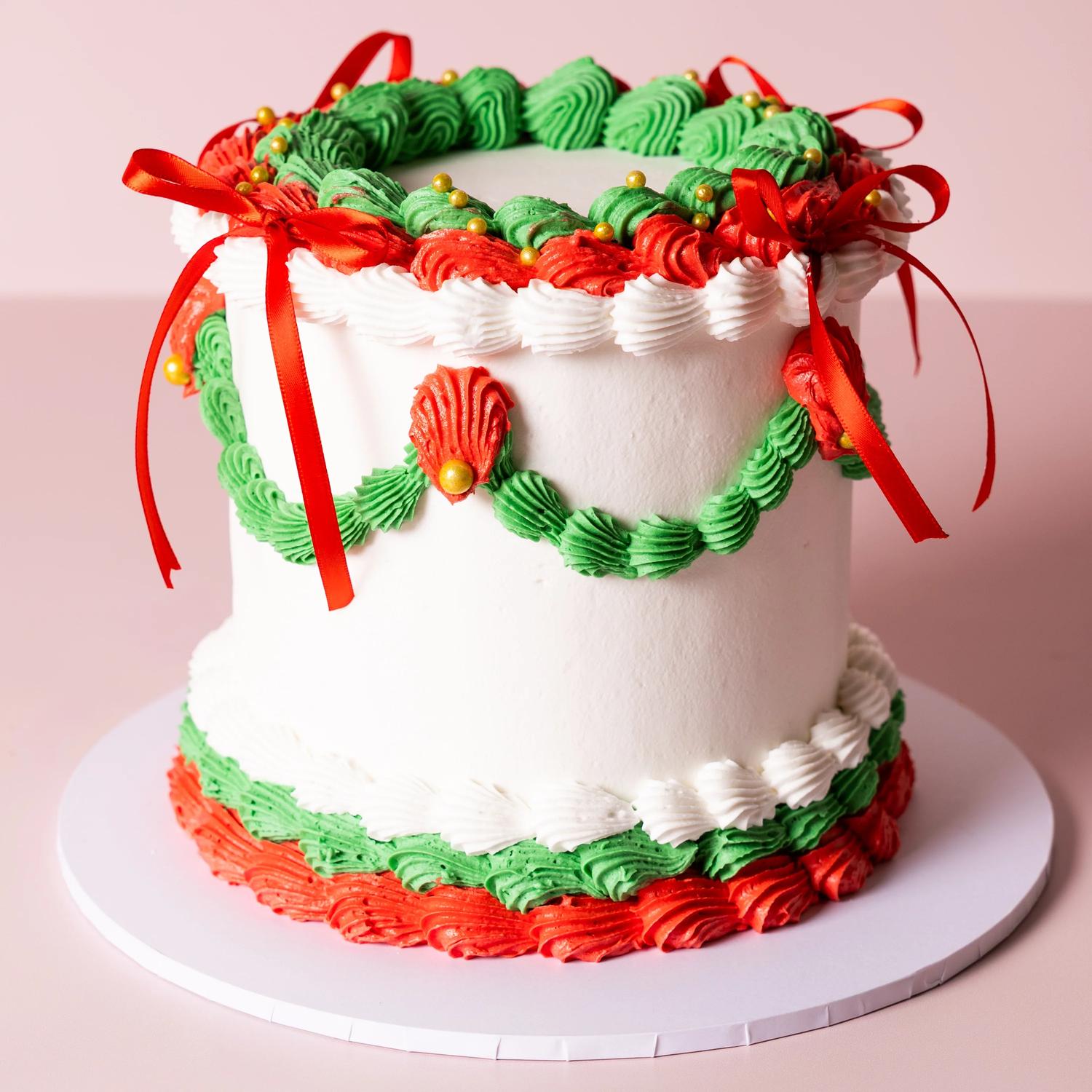Christmas Red Candy Drip Cake