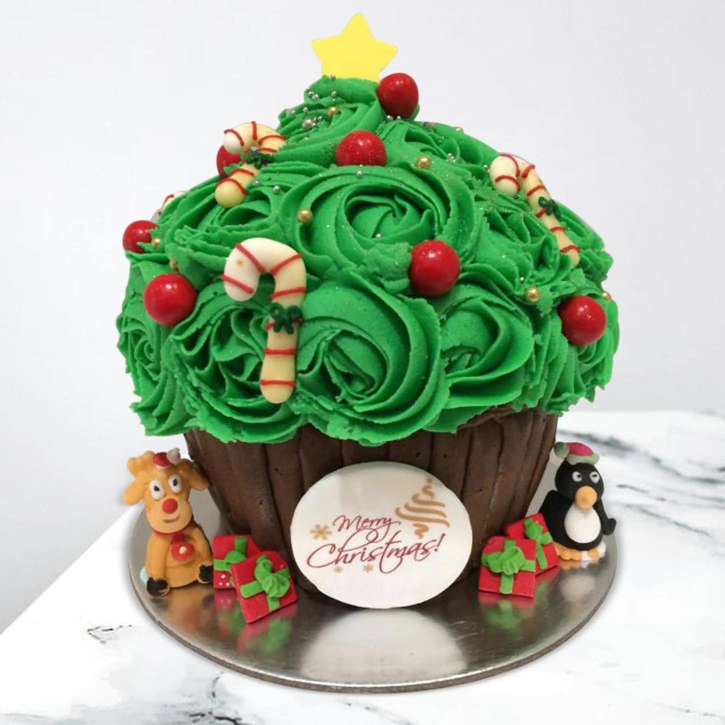 Christmas Tree Giant Cupcake