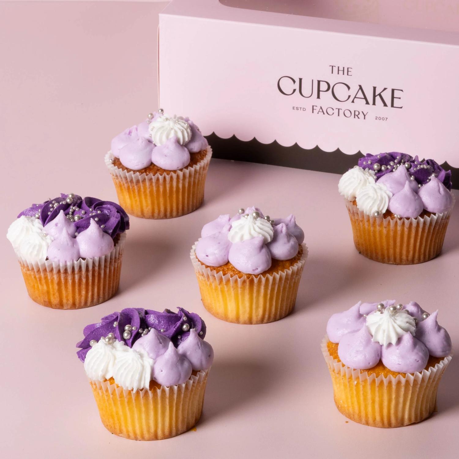 Fancy Swirl Purple Cupcake Box
