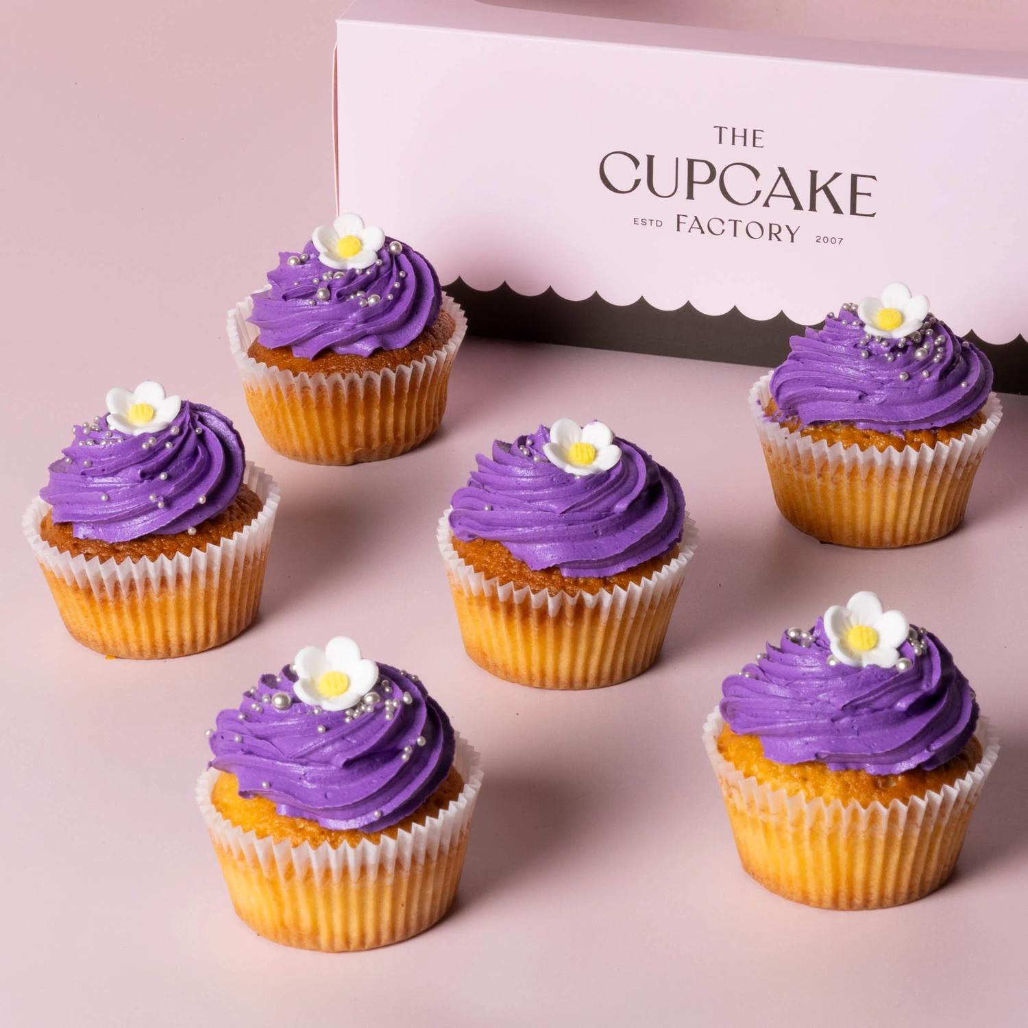 Purple Blossom Cupcake Box
