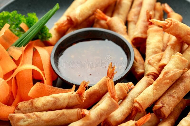 Prawns in filo pastry
