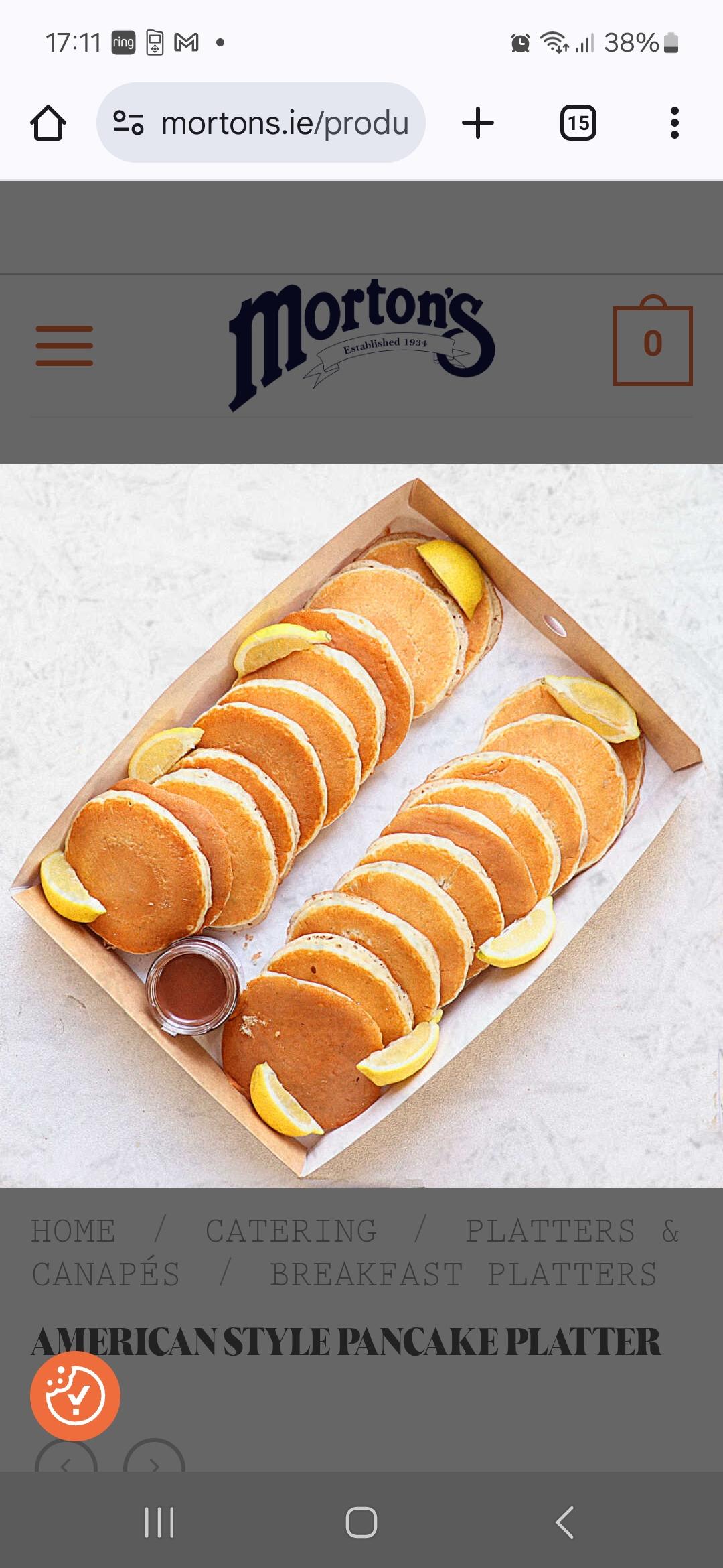 American style pancake platter