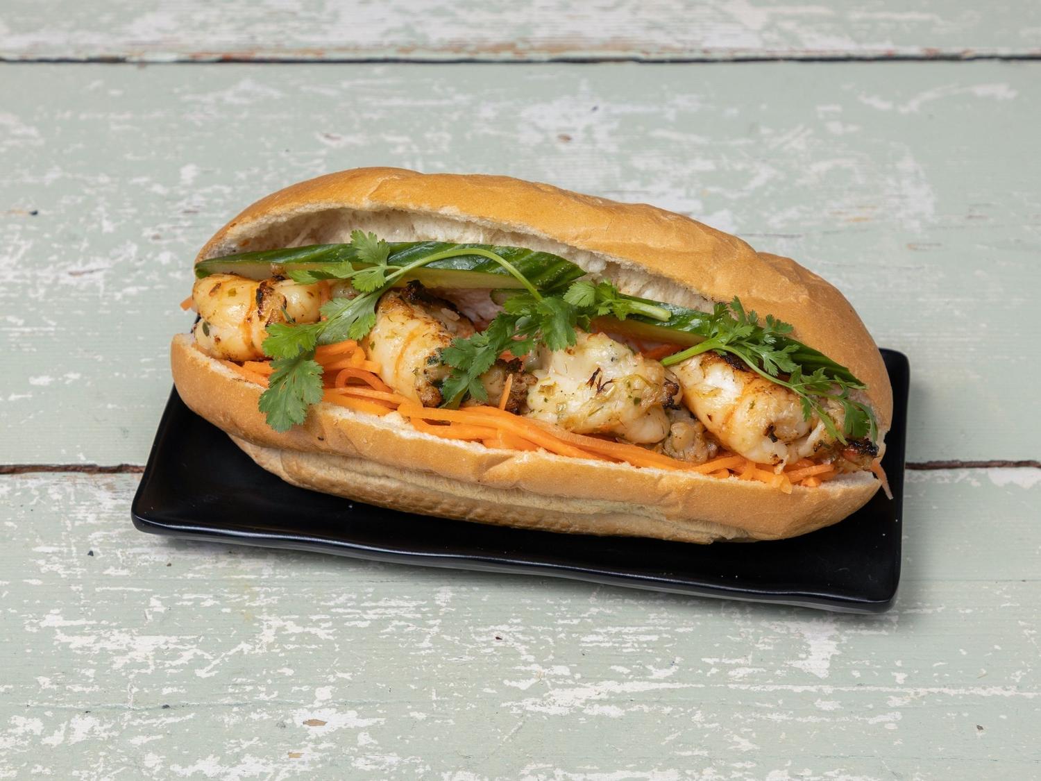 Banh Mi - Lime Leaf Prawns