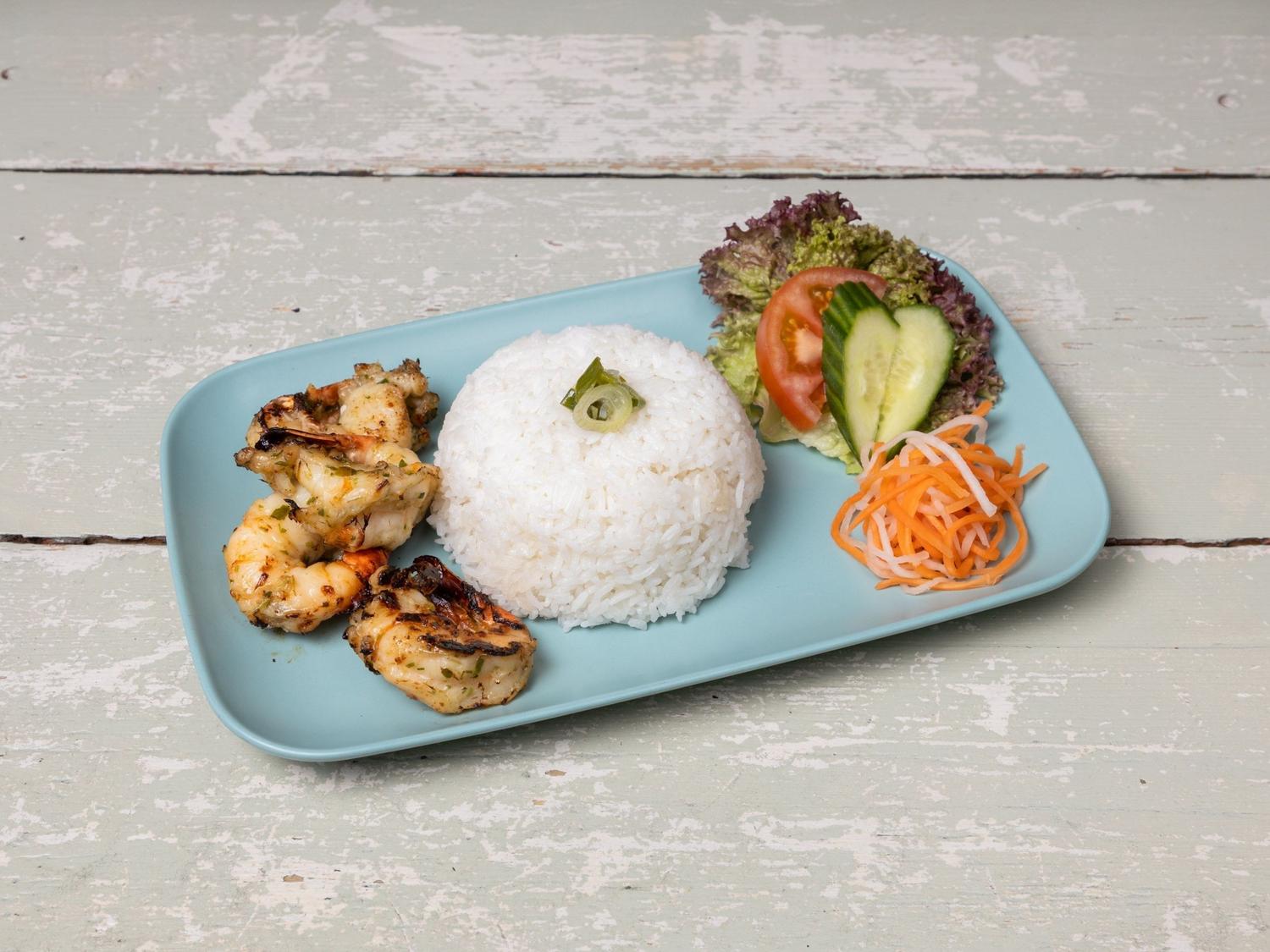Rice Box - Grilled Lime Leaf Prawns