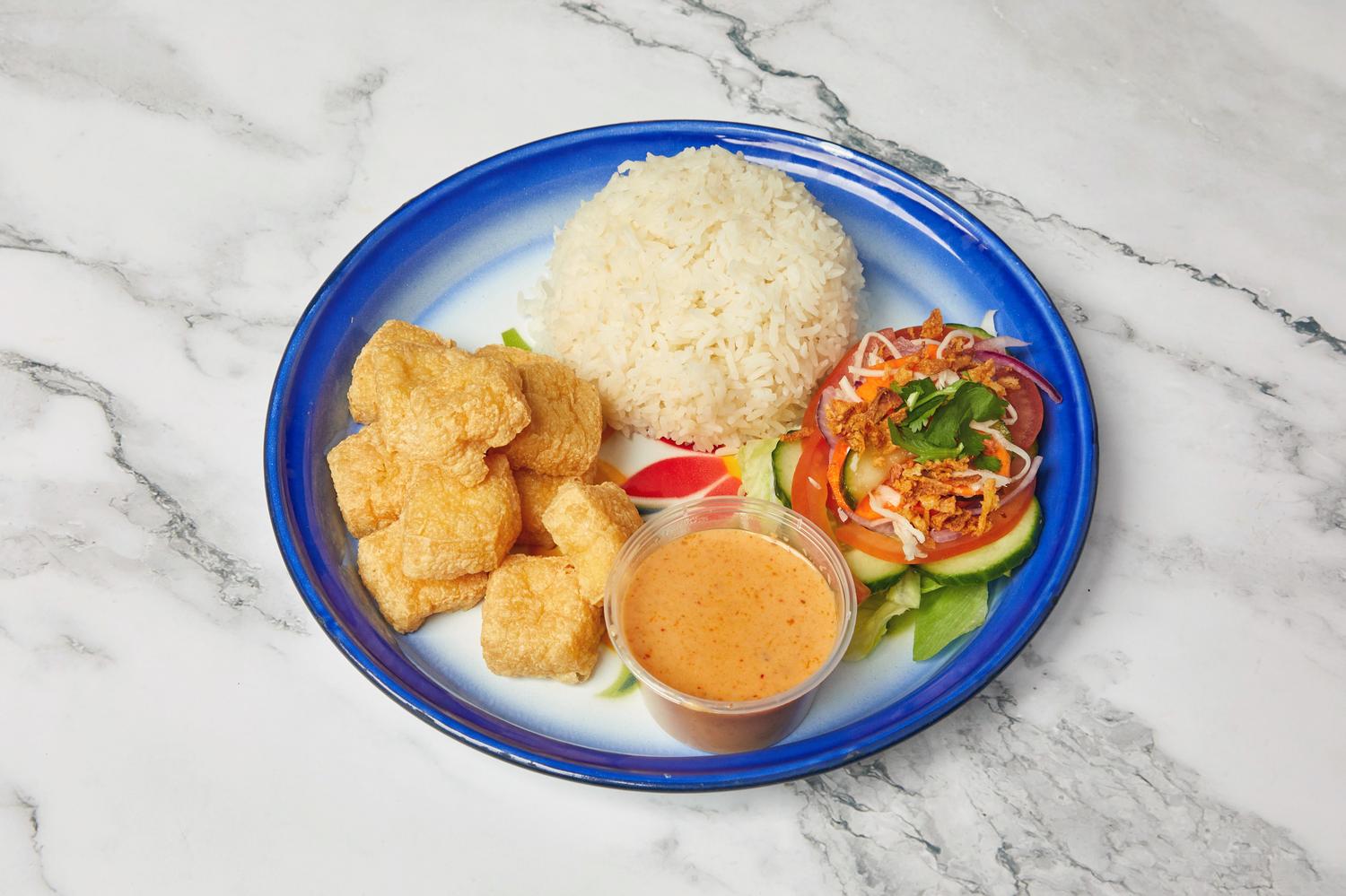 Crispy Tofu with Peanut Sauce