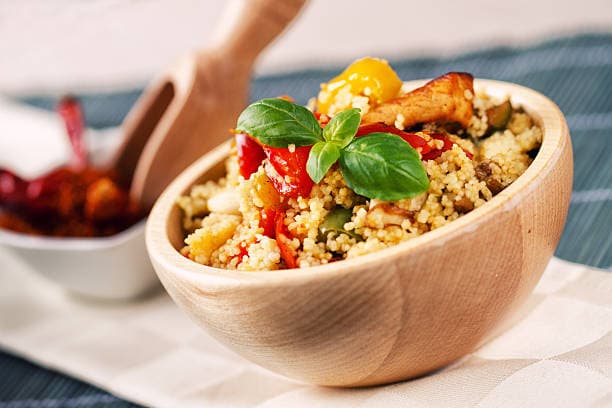 Aubergine Couscous Salad 