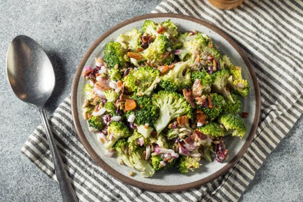 Char-grilled broccoli steaks & lentil salad 