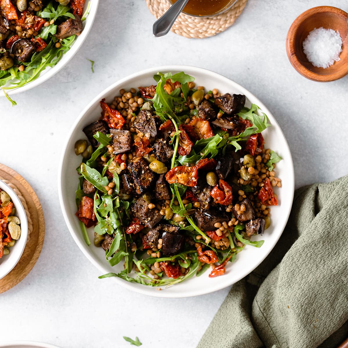 Aubergine, Butternut & Lentil Salad (V)