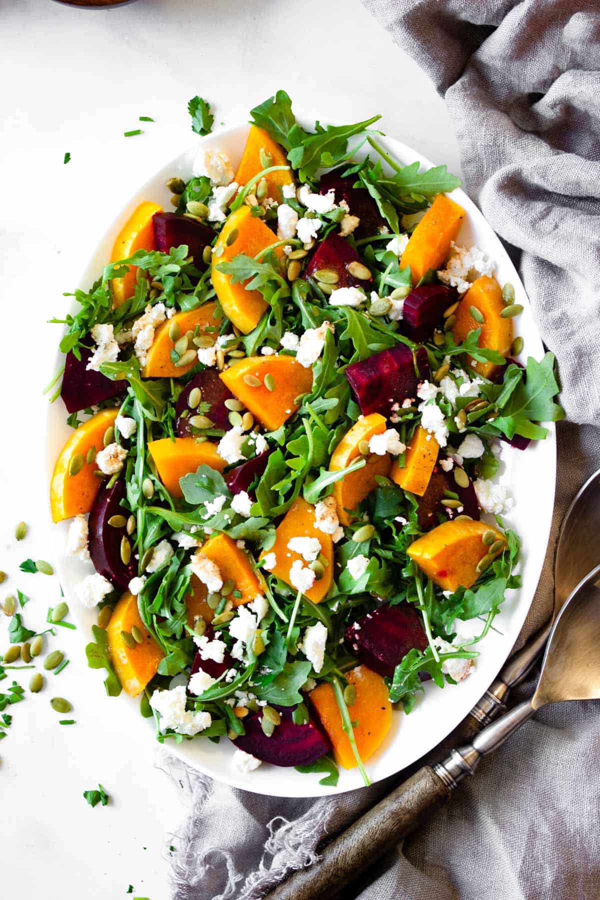 Beetroot, Butternut squash and feta salad