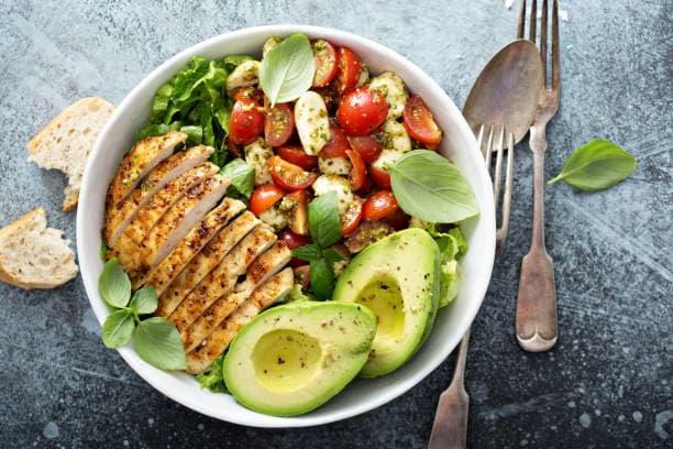 Cajun Chicken with Tomato and Avocado Salad