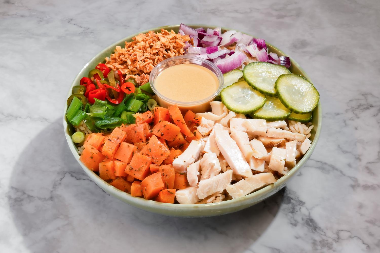 Thai Chicken Satay Rice Bowl