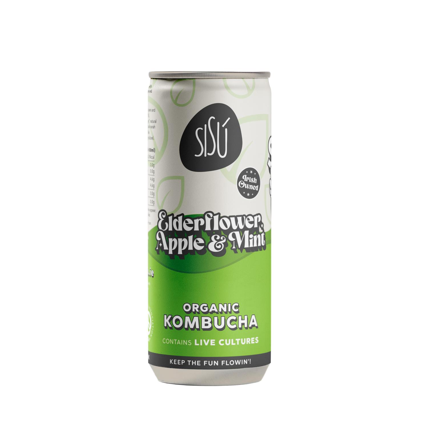 SiSu Organic Kombucha: Elderflower, Apple & Mint