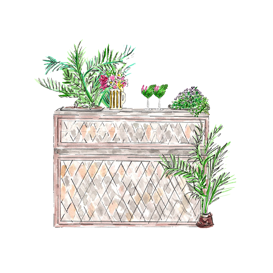Cocktail Party with Botanical Mobile Bar