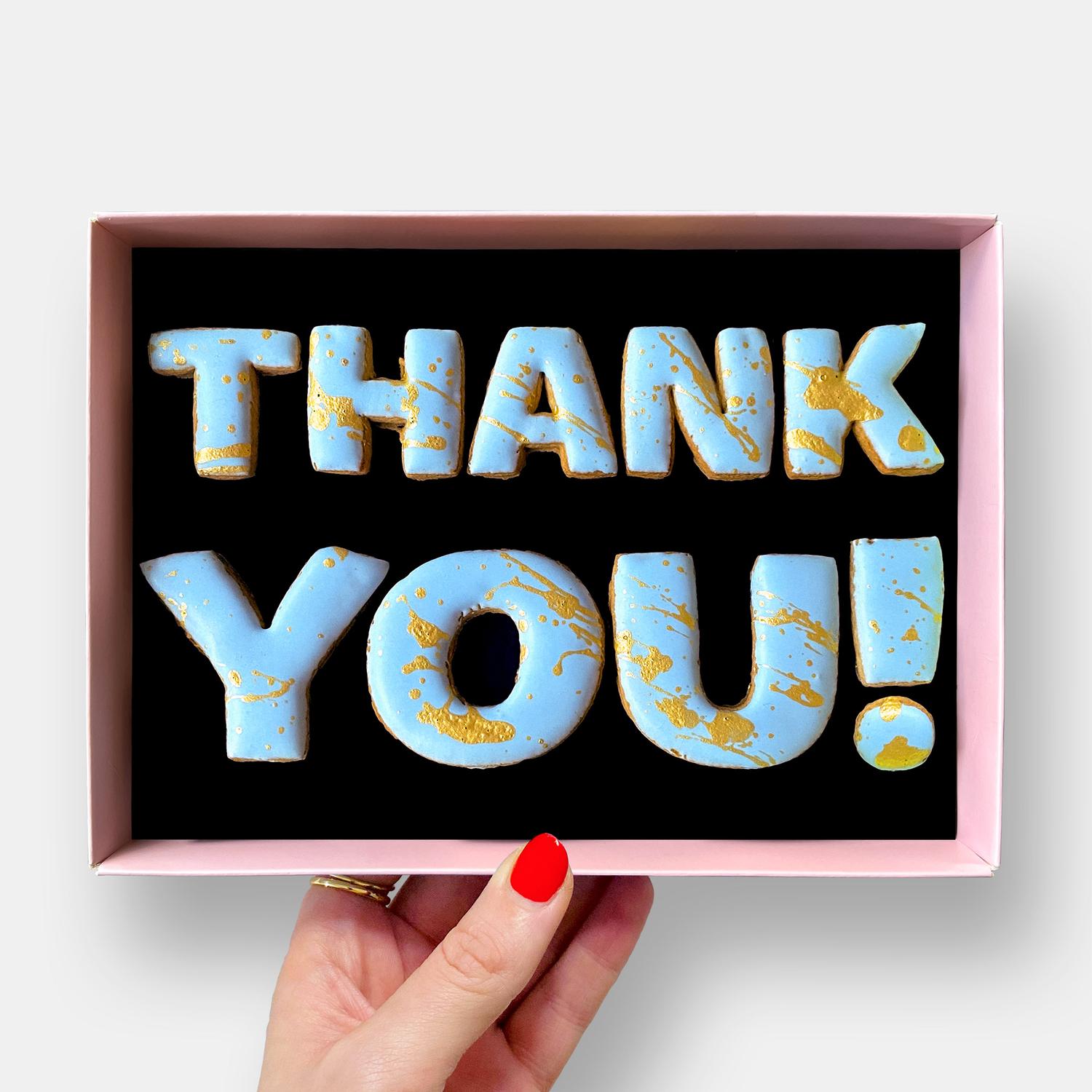 Thank You! Message Cookies Blue
