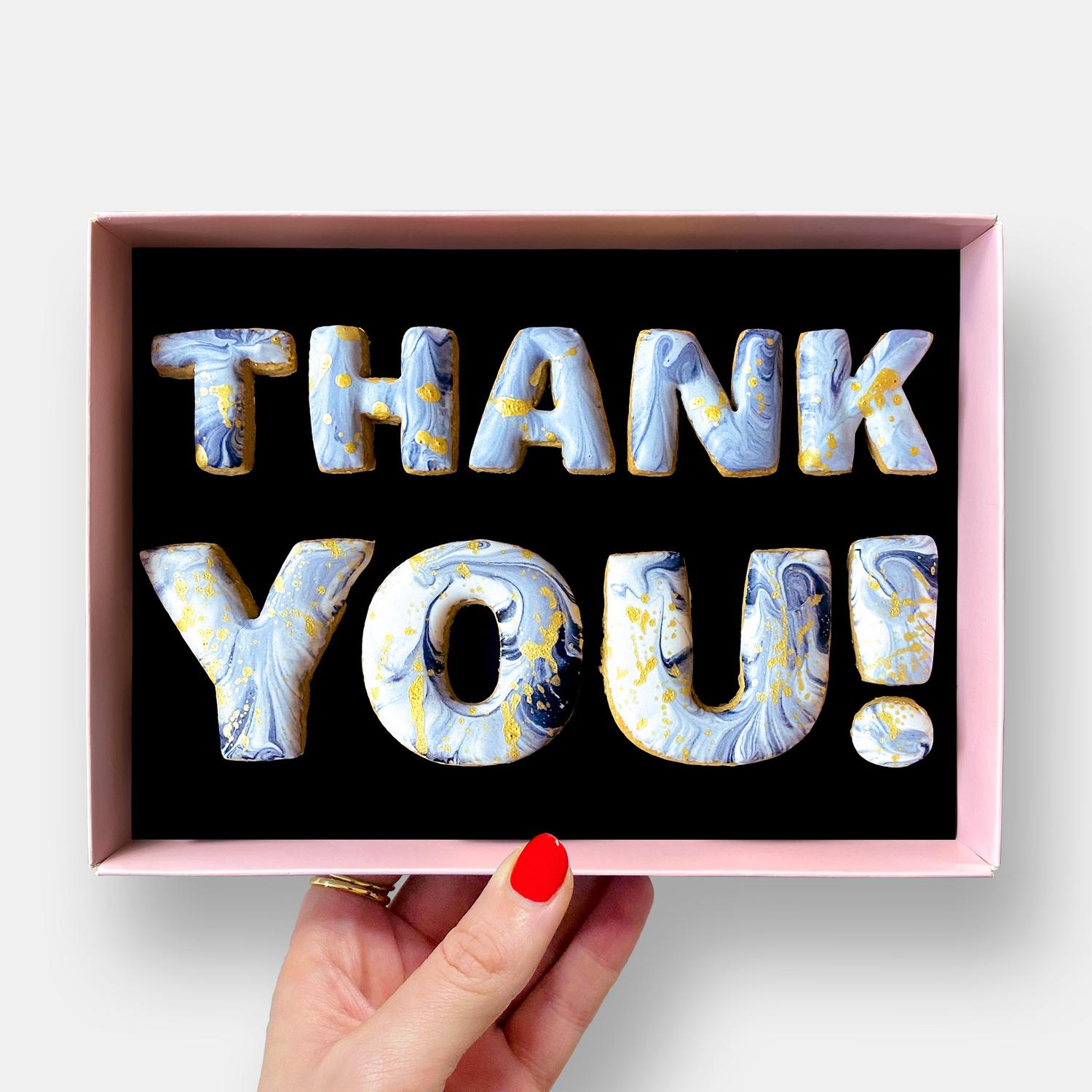 Thank You! Message Cookies Marble