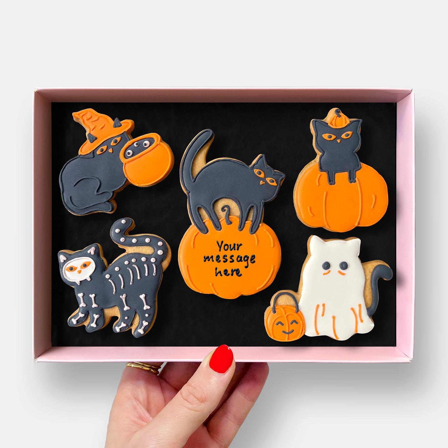 Personalised Scaredy Cat Halloween Cookies