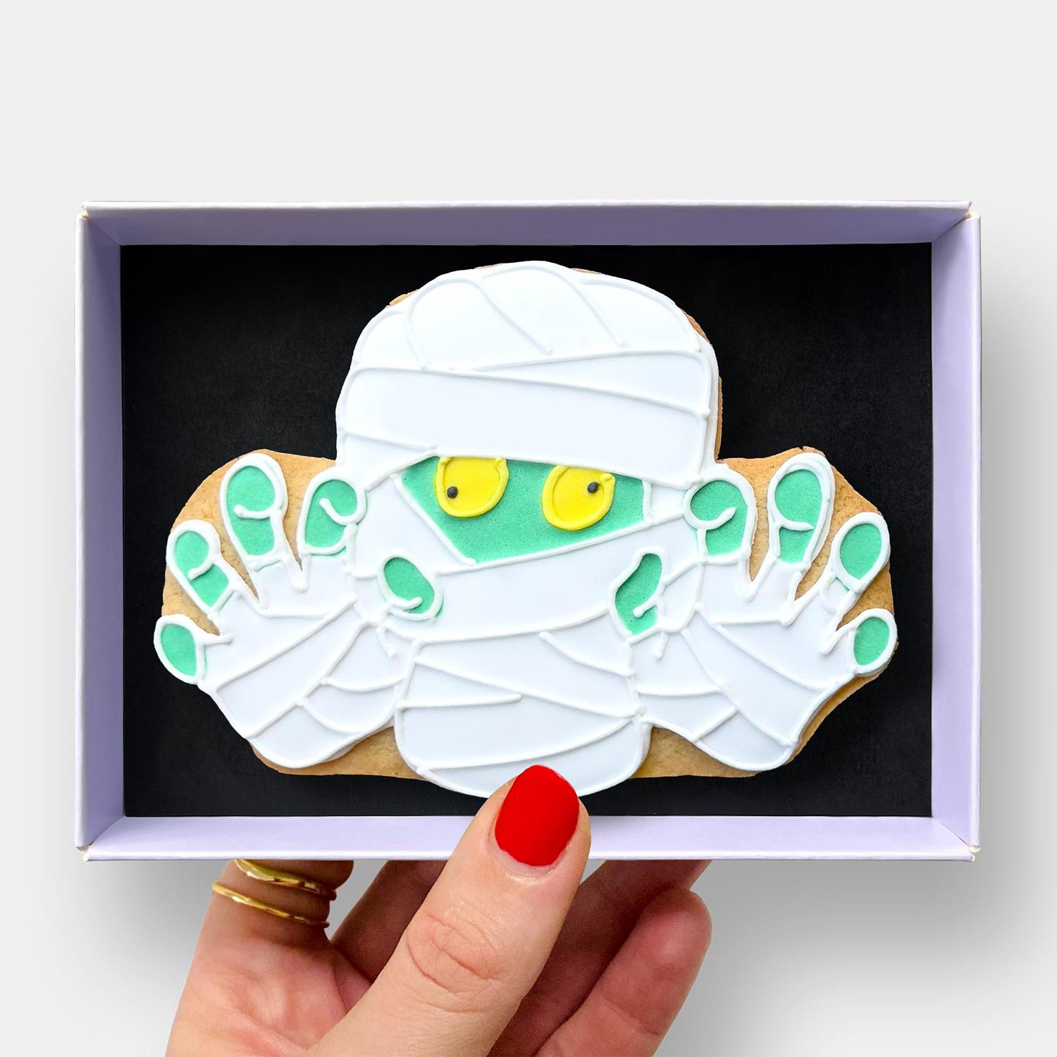 Mummy Zombie Halloween Letterbox Iced Cookie