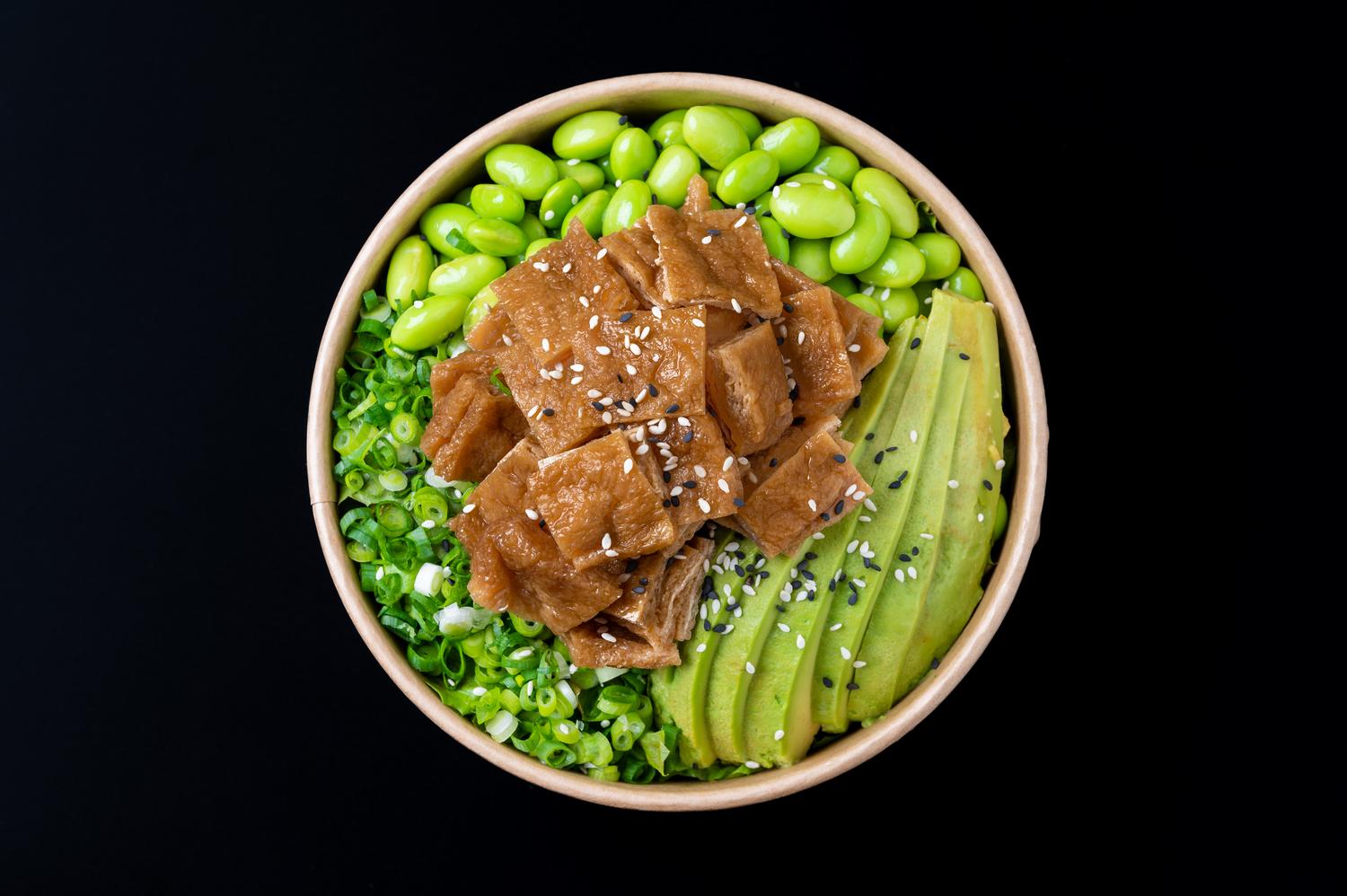 Vegan Half Rice Half Salad Bowl