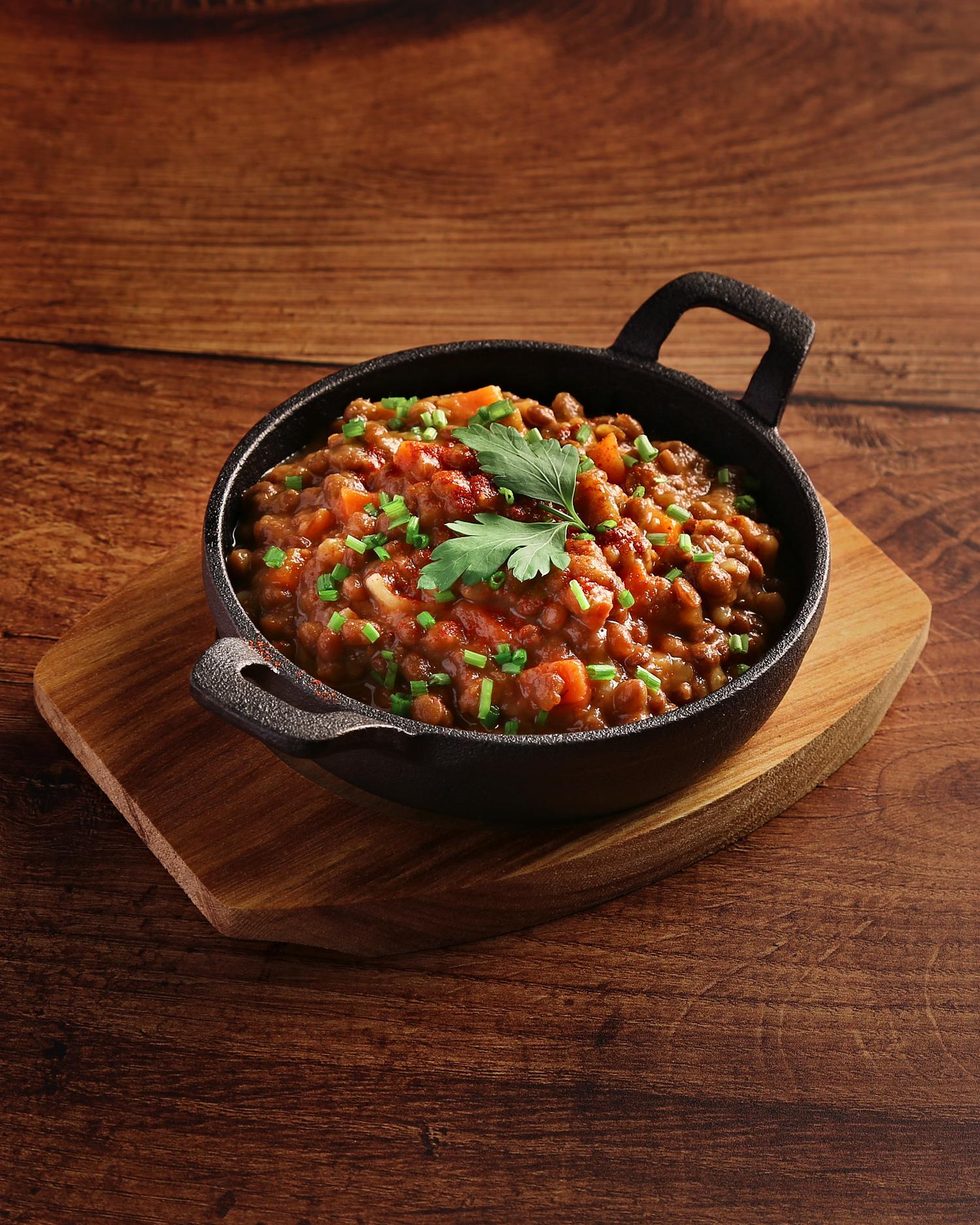 Saucy Braised Lentils