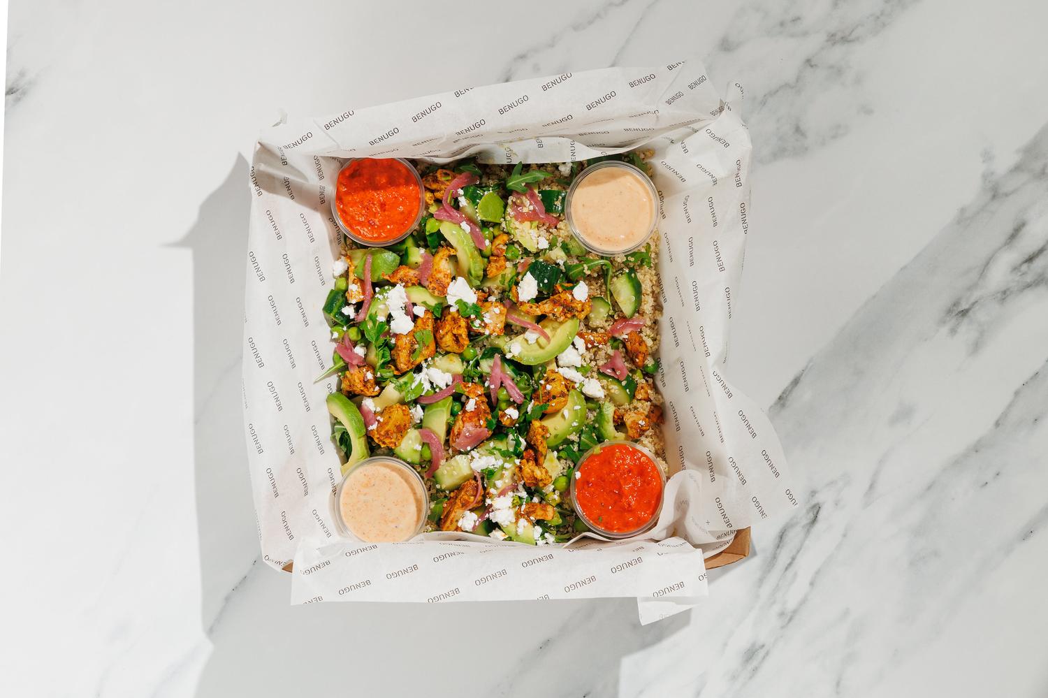 Chermoula Chicken, Green Grains & Avocado Salad