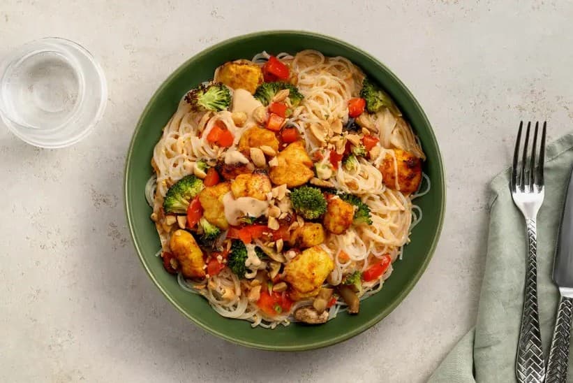 Chicken Noodle Salad with Peanut Lime Dressing