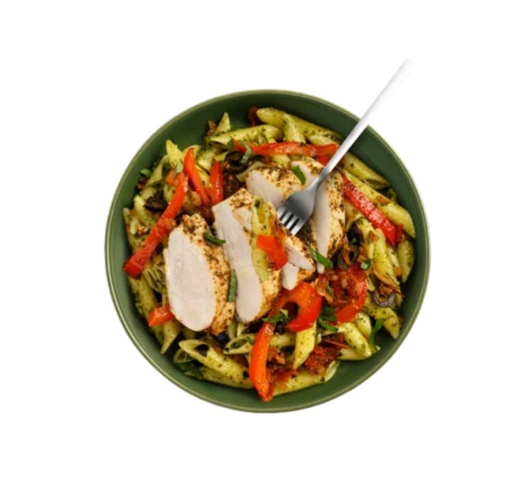 Chicken Pesto Pasta Salad Antipasto Veg & Olives
