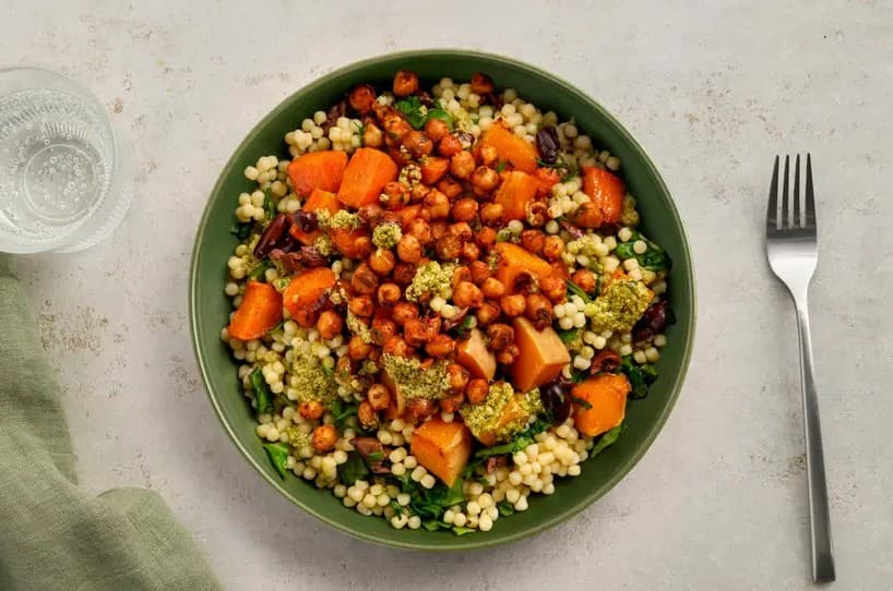 Veggie Mezze Salad with Mint Pesto Dressing