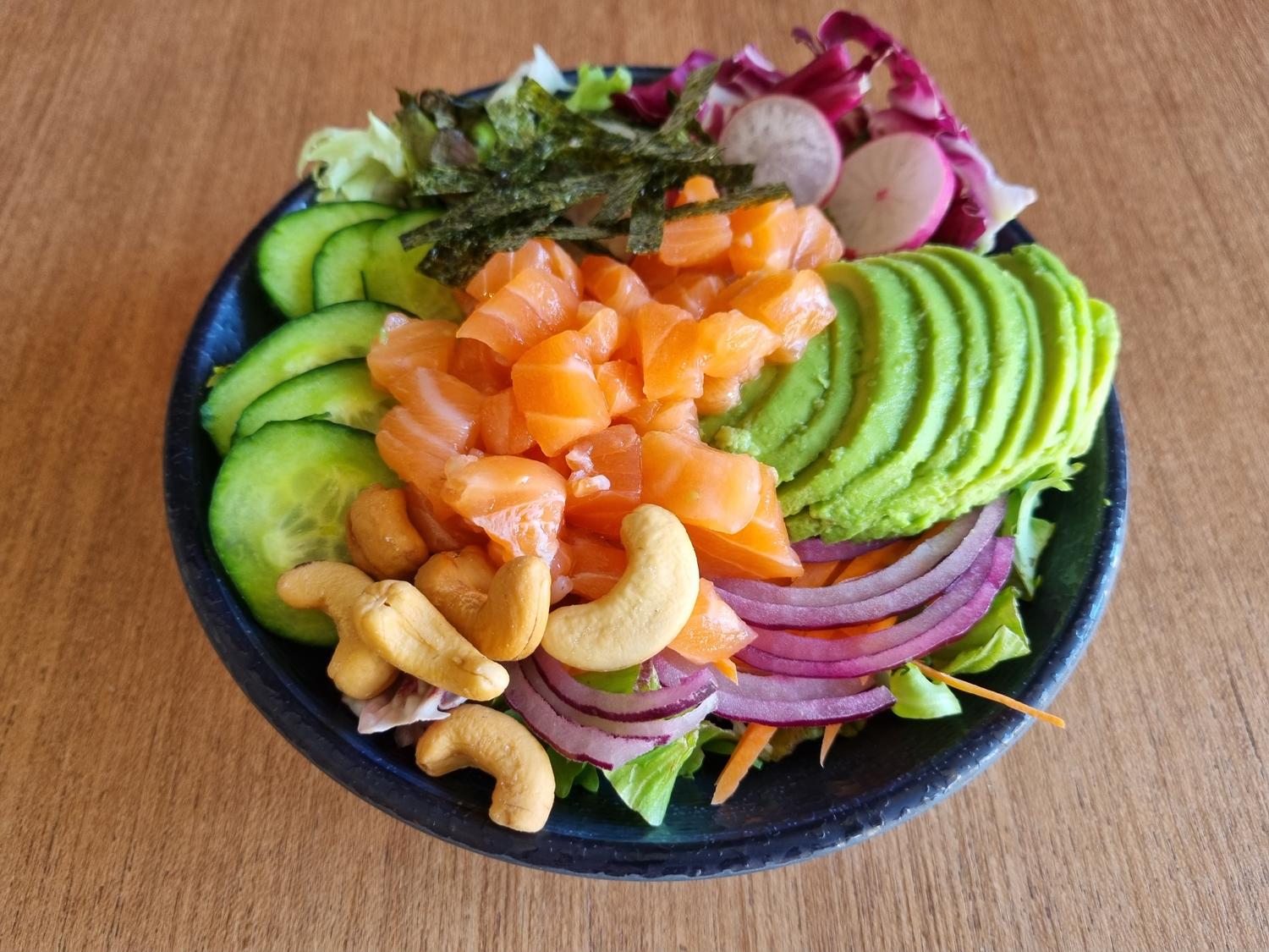 Nutty Salmon Salad Bowl