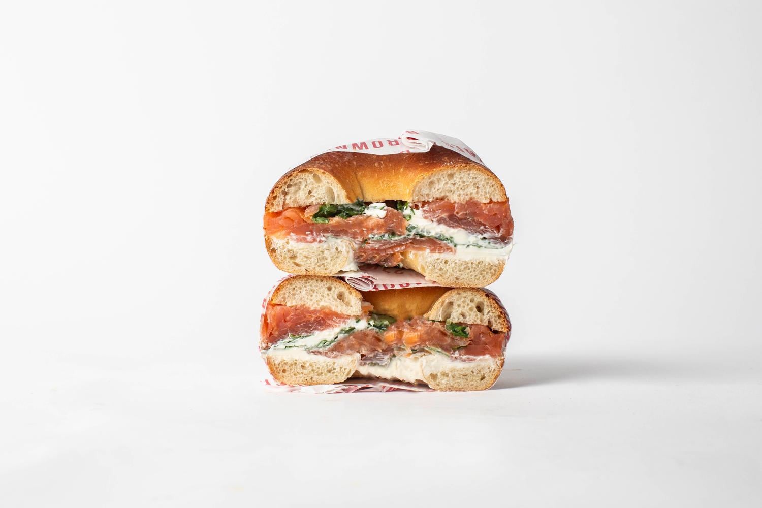 Smoked Salmon, Lemon Mayo & Rocket Bagel