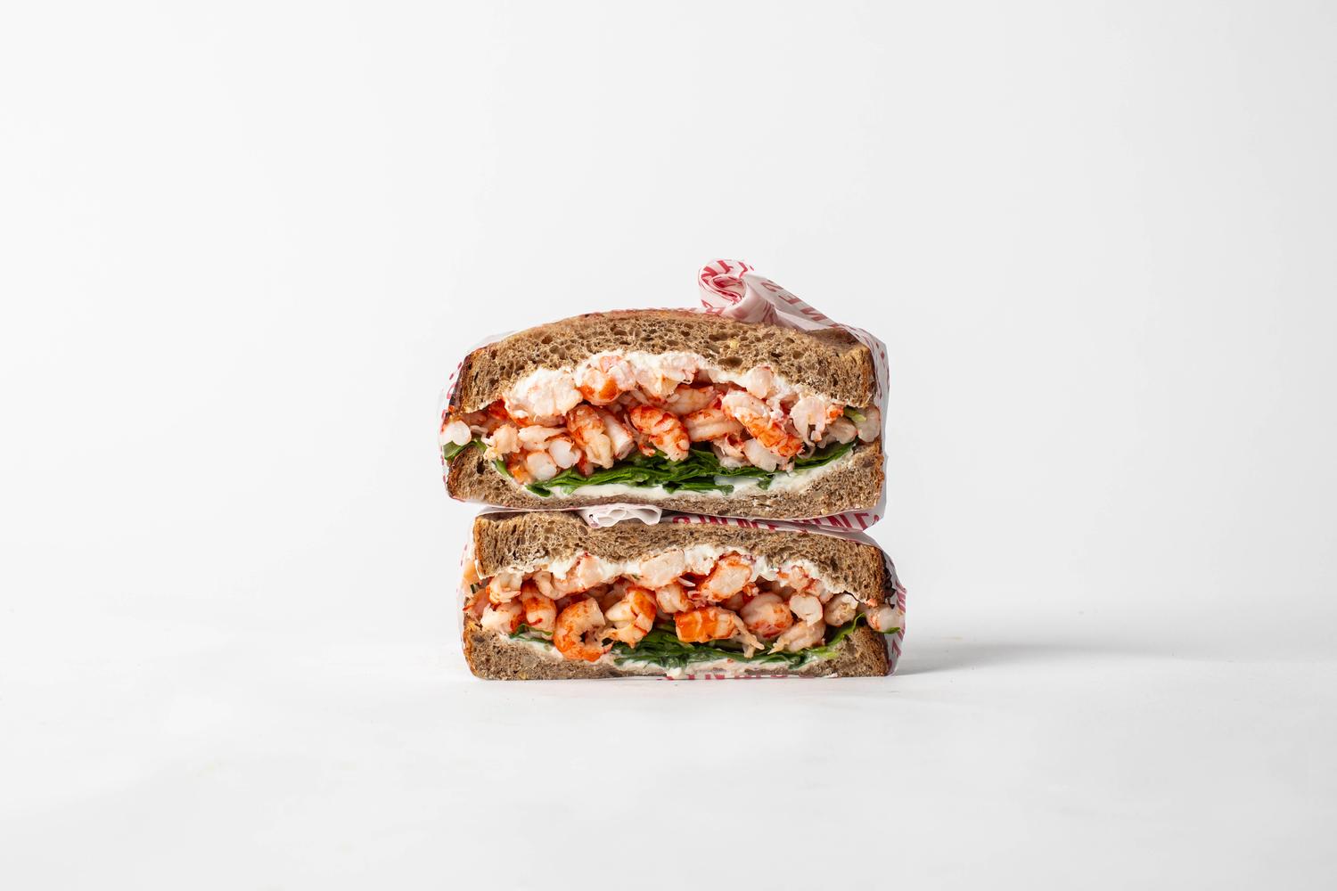 Crayfish Tail Cocktail & Rocket Sandwich
