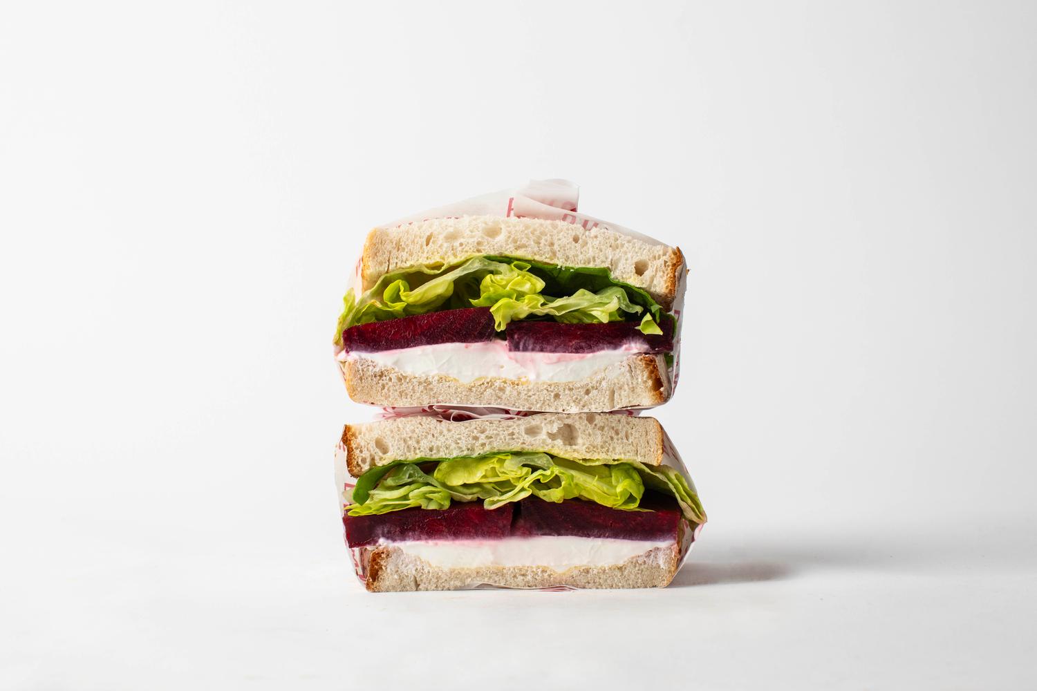 Goat's Cheese & Roasted Beetroot Sandwich