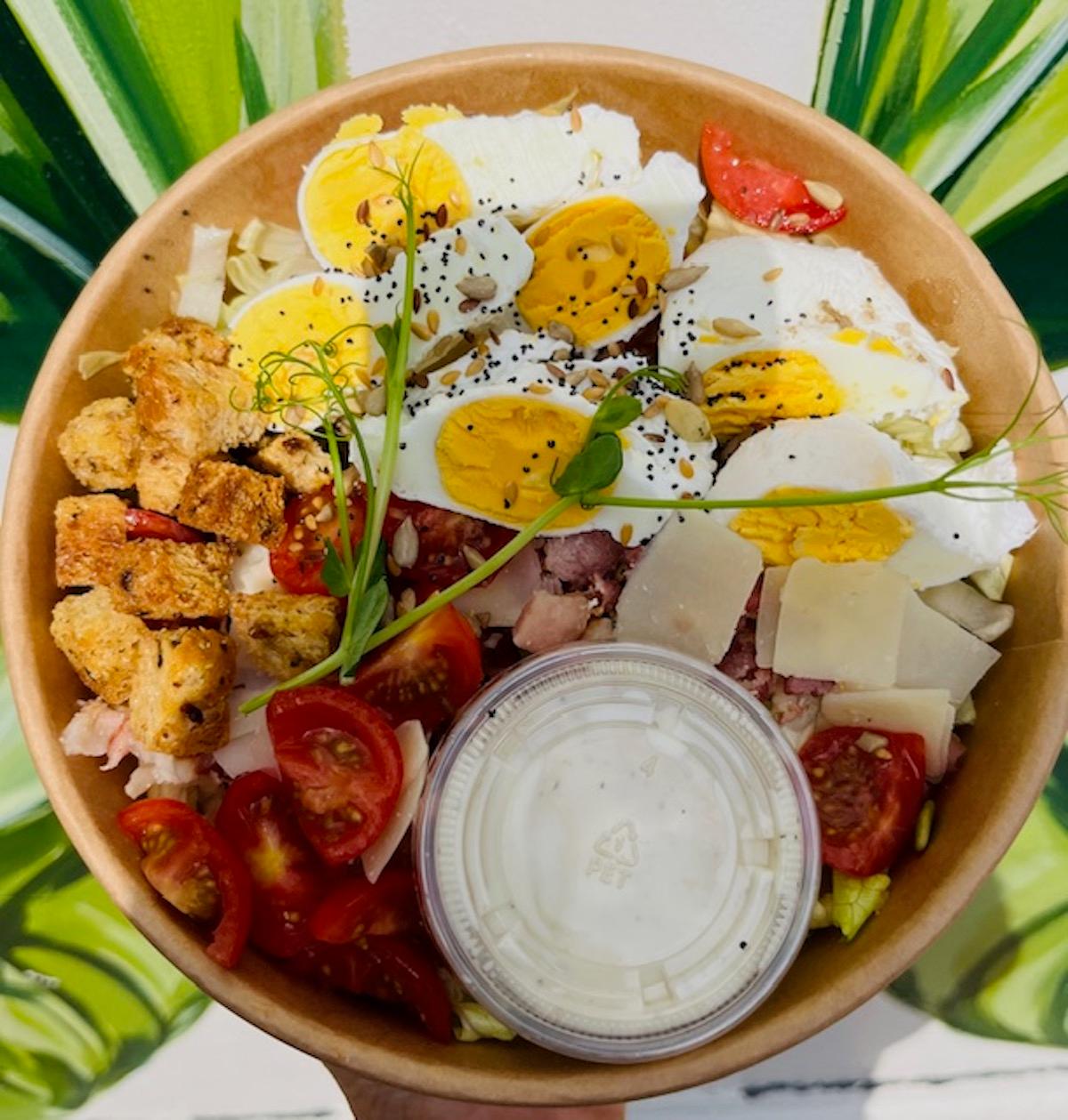 Caesar Salad with Boiled Egg