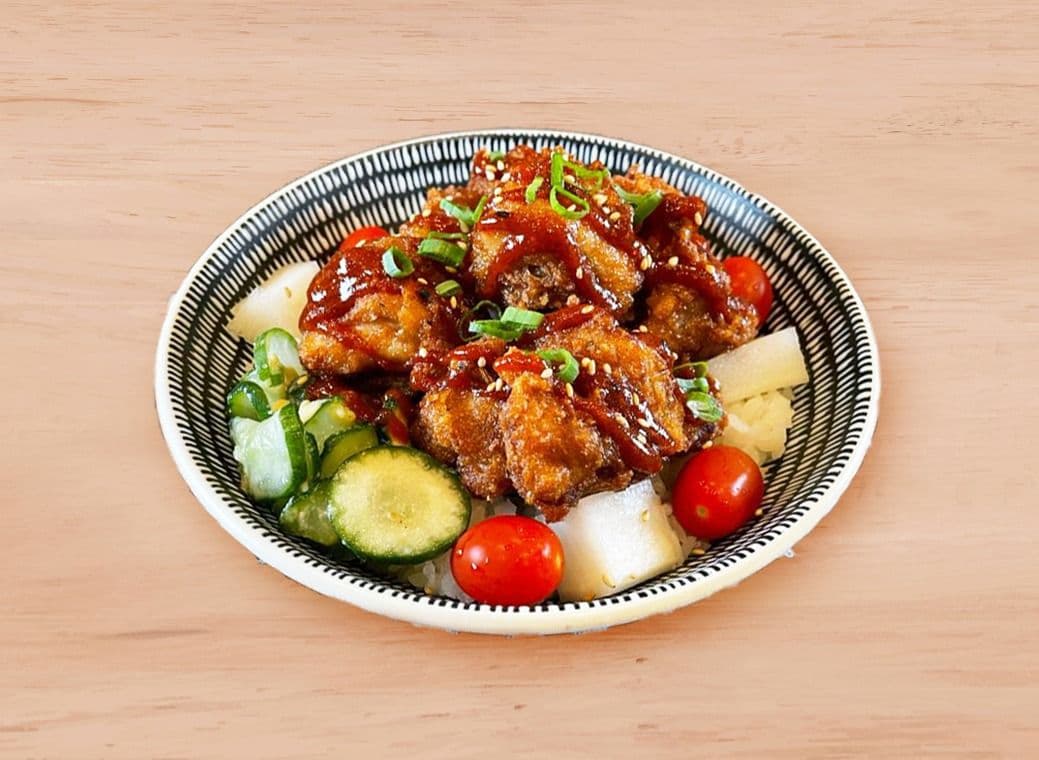 Sweet and Spicy Karaage Rice Bowl