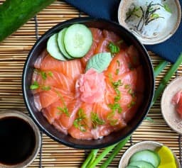 Salmon Sashimi Don