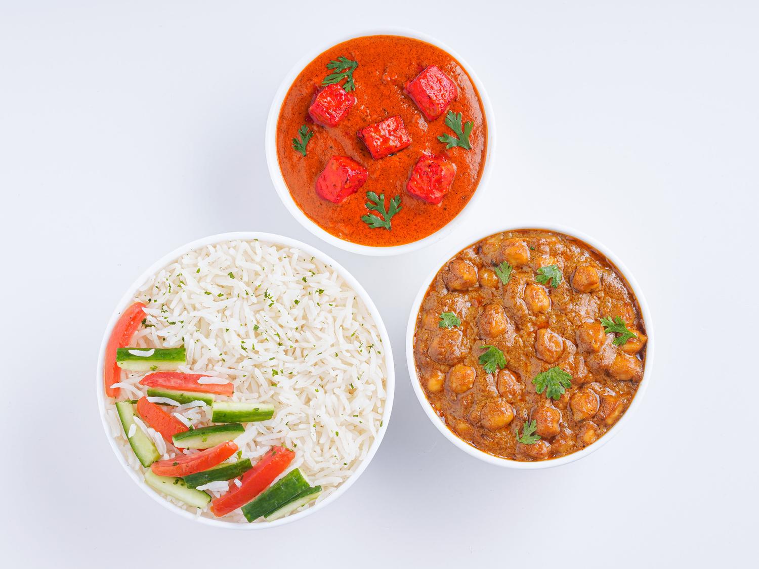 Paneer Tikka Masala & Chole Rice Box