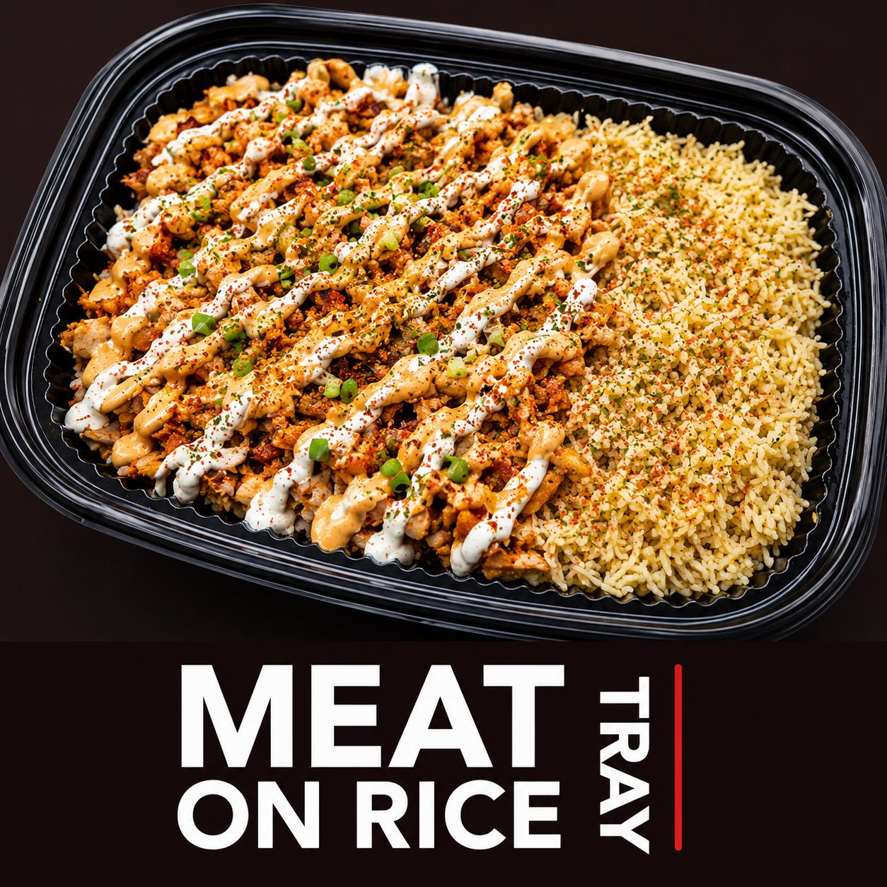Meat On Rice Tray