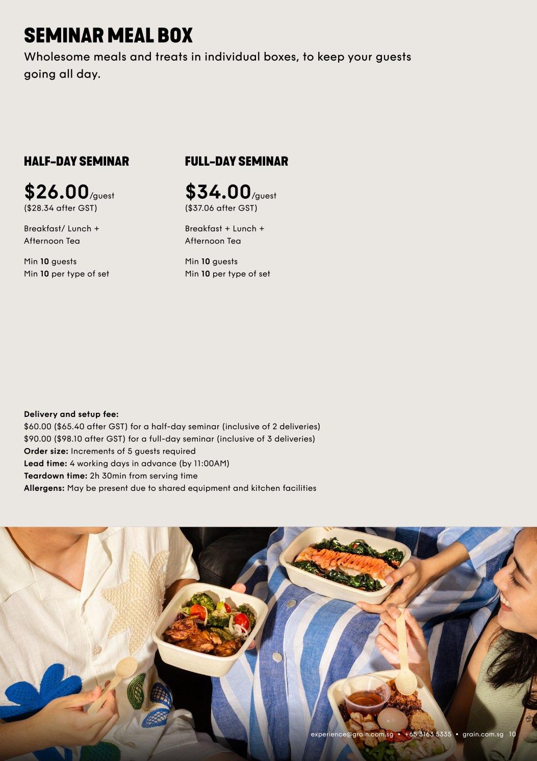 Grain Seminar Meal Box - Half-Day