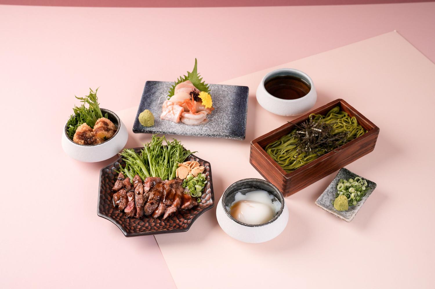 Wagyu and Sashimi Chasoba Bento