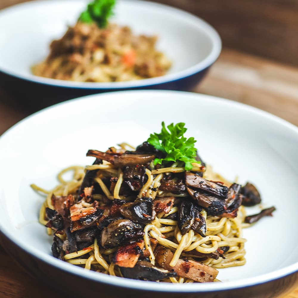 Spicy Mushroom and Herb Aglio Olio