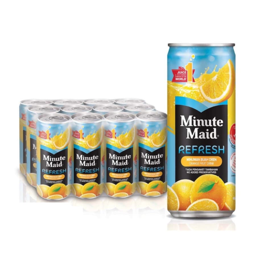 Minute Maid Refresh Orange Can (300ml x 12)