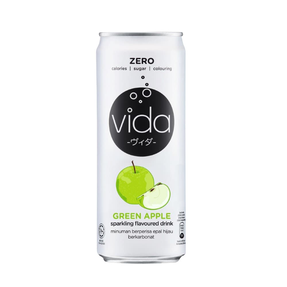 Vida Zero Green Apple Sparkling Flavoured Drink