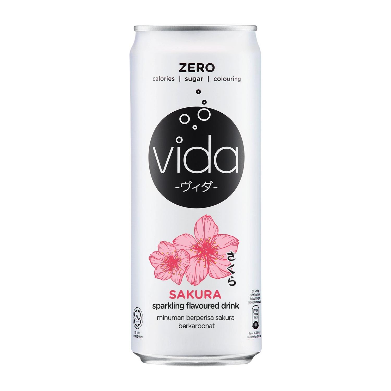 Vida Zero Sakuro Sparkling Flavoured Drink (325ml)